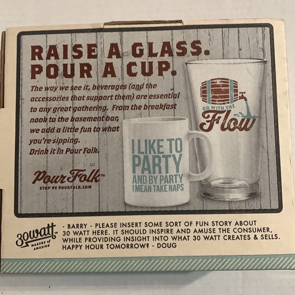 NOS 30Watt Vintage 2 Pour Folk Pint Beer glasses 'Go with the Flow' Brown yellow - Picture 5 of 7